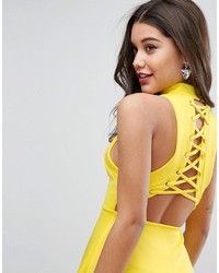 Желтое кружевное платье от Asos