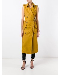 Желтое пальто без рукавов от Victoria Beckham