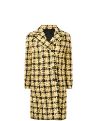 Женское желтое пальто в шотландскую клетку от Ermanno Scervino