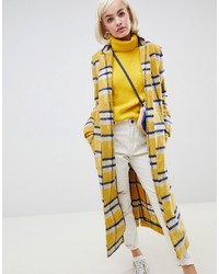 Женское желтое пальто в шотландскую клетку от Glamorous