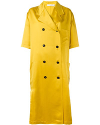 Женское желтое пальто от Victoria Beckham