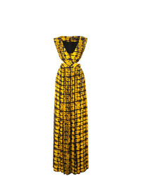 Желтое платье-макси с принтом тай-дай от Proenza Schouler