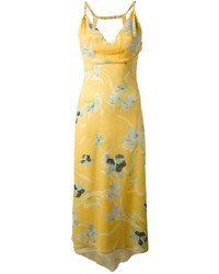 Желтое платье-макси с цветочным принтом от Kenzo