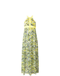 Желтое платье-макси с цветочным принтом от M Missoni