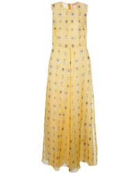 Желтое платье-макси с цветочным принтом от No.21