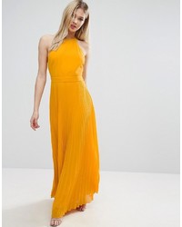 Желтое платье-макси со складками от Asos