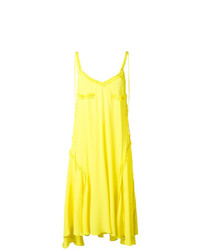 Желтое платье-миди со складками от Cédric Charlier