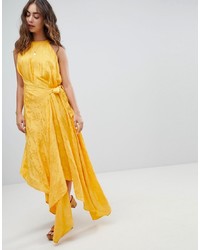 Желтое платье-миди от ASOS DESIGN