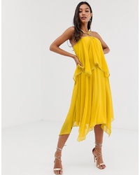 Желтое платье-миди от ASOS DESIGN