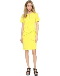 Желтое платье-рубашка