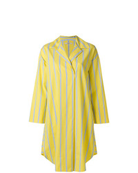 Желтое платье-рубашка в вертикальную полоску от Odeeh