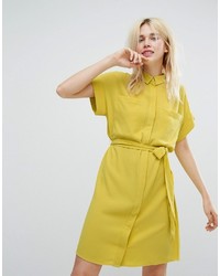 Желтое платье-рубашка от Monki