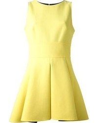 Желтое платье с плиссированной юбкой от Fausto Puglisi