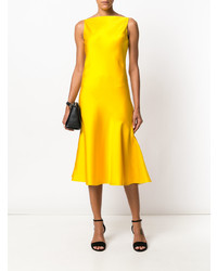 Желтое сатиновое платье-миди от Calvin Klein 205W39nyc