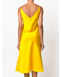 Желтое сатиновое платье-миди от Calvin Klein 205W39nyc