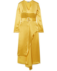 Желтое шелковое платье-миди от Materiel