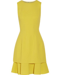 Желтое шерстяное платье от Oscar de la Renta