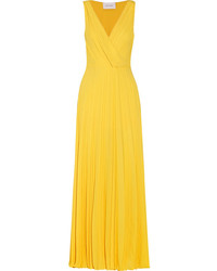 Желтое шифоновое вечернее платье от Cédric Charlier