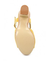 Желтые босоножки на каблуке от Ideal