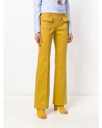 Желтые брюки-клеш от Talbot Runhof