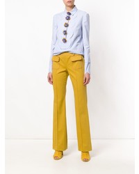 Желтые брюки-клеш от Talbot Runhof