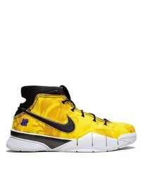 Мужские желтые высокие кеды с камуфляжным принтом от Nike