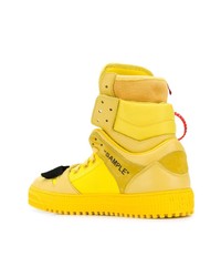 Мужские желтые высокие кеды от Off-White