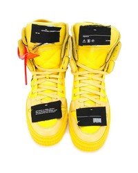 Мужские желтые высокие кеды от Off-White