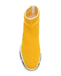 Женские желтые высокие кеды от Furla