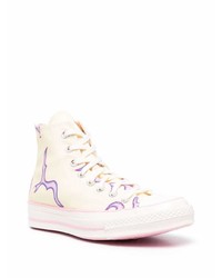 Мужские желтые высокие кеды от Converse