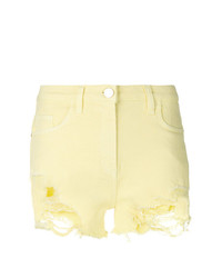 Женские желтые джинсовые рваные шорты от Elisabetta Franchi