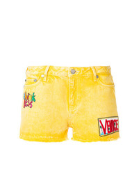 Женские желтые джинсовые шорты с вышивкой от Mira Mikati