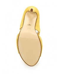 Желтые замшевые босоножки на каблуке от Ideal