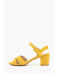 Желтые замшевые босоножки на каблуке от Vera Blum