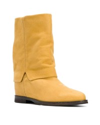 Желтые замшевые ботильоны от Via Roma 15
