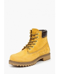 Женские желтые замшевые ботинки на шнуровке от El Tempo