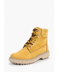 Женские желтые замшевые ботинки на шнуровке от Geox
