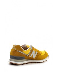 Мужские желтые замшевые кроссовки от New Balance