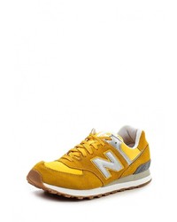 Мужские желтые замшевые кроссовки от New Balance