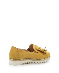 Женские желтые замшевые лоферы от Caprice