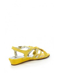 Желтые замшевые сандалии на плоской подошве от Mimoda