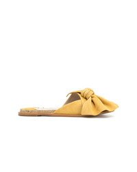 Желтые замшевые сандалии на плоской подошве от Paloma Barceló