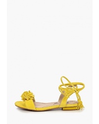 Желтые замшевые сандалии на плоской подошве от Pierre Cardin