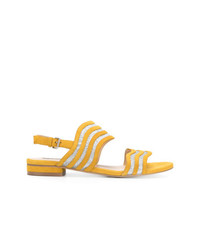 Желтые замшевые сандалии на плоской подошве от Steffen Schraut