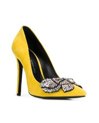 Желтые замшевые туфли с украшением от Ermanno Scervino
