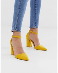 Желтые замшевые туфли от Glamorous