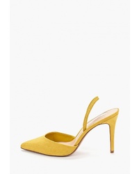 Желтые замшевые туфли от Mango