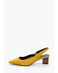 Желтые замшевые туфли от Mango