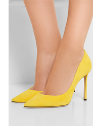 Желтые замшевые туфли от Jimmy Choo
