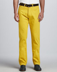 Желтые классические брюки